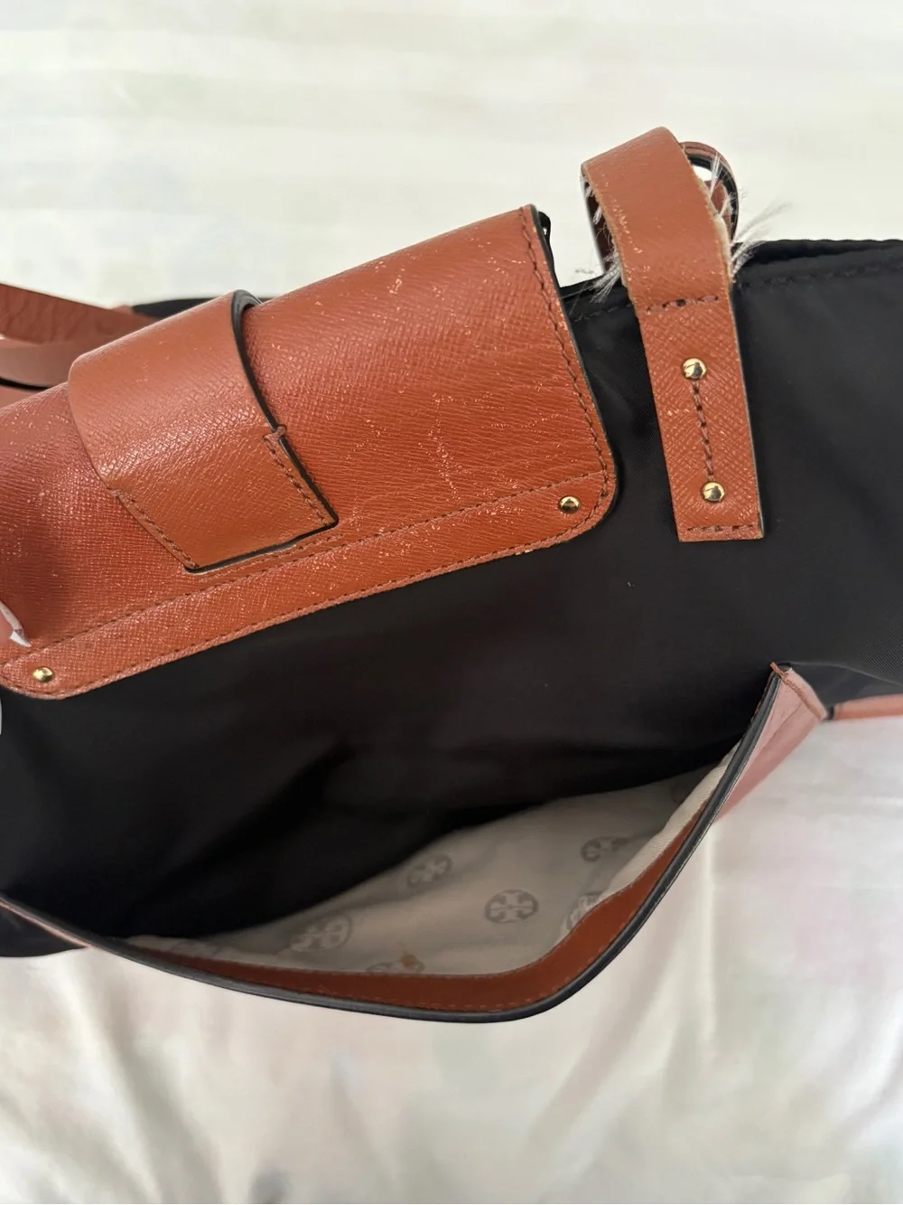 Tory Burch black nylon tote
